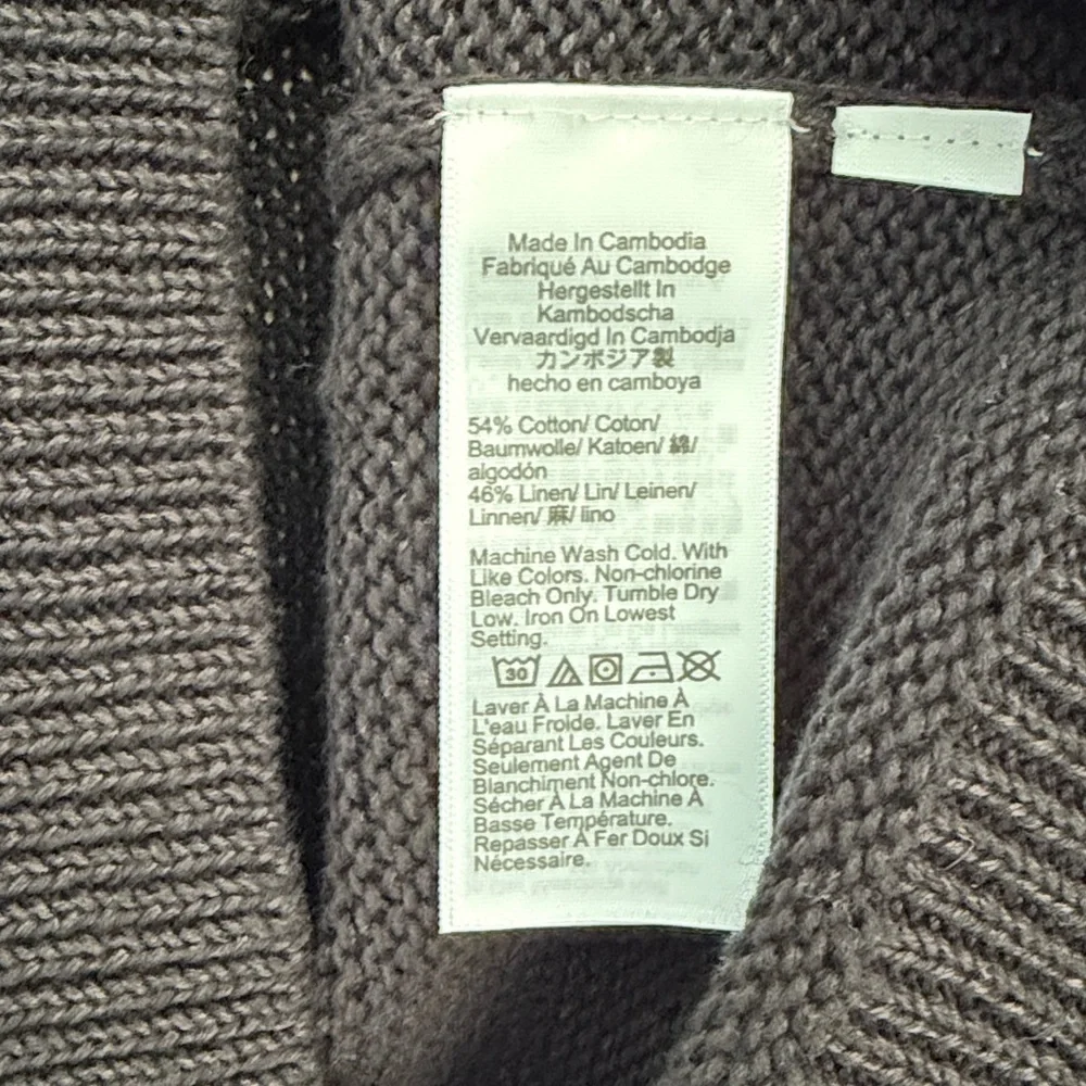 J. Crew NWOT Relaxed Cotton-Linen Blend Beach Sweater In Black